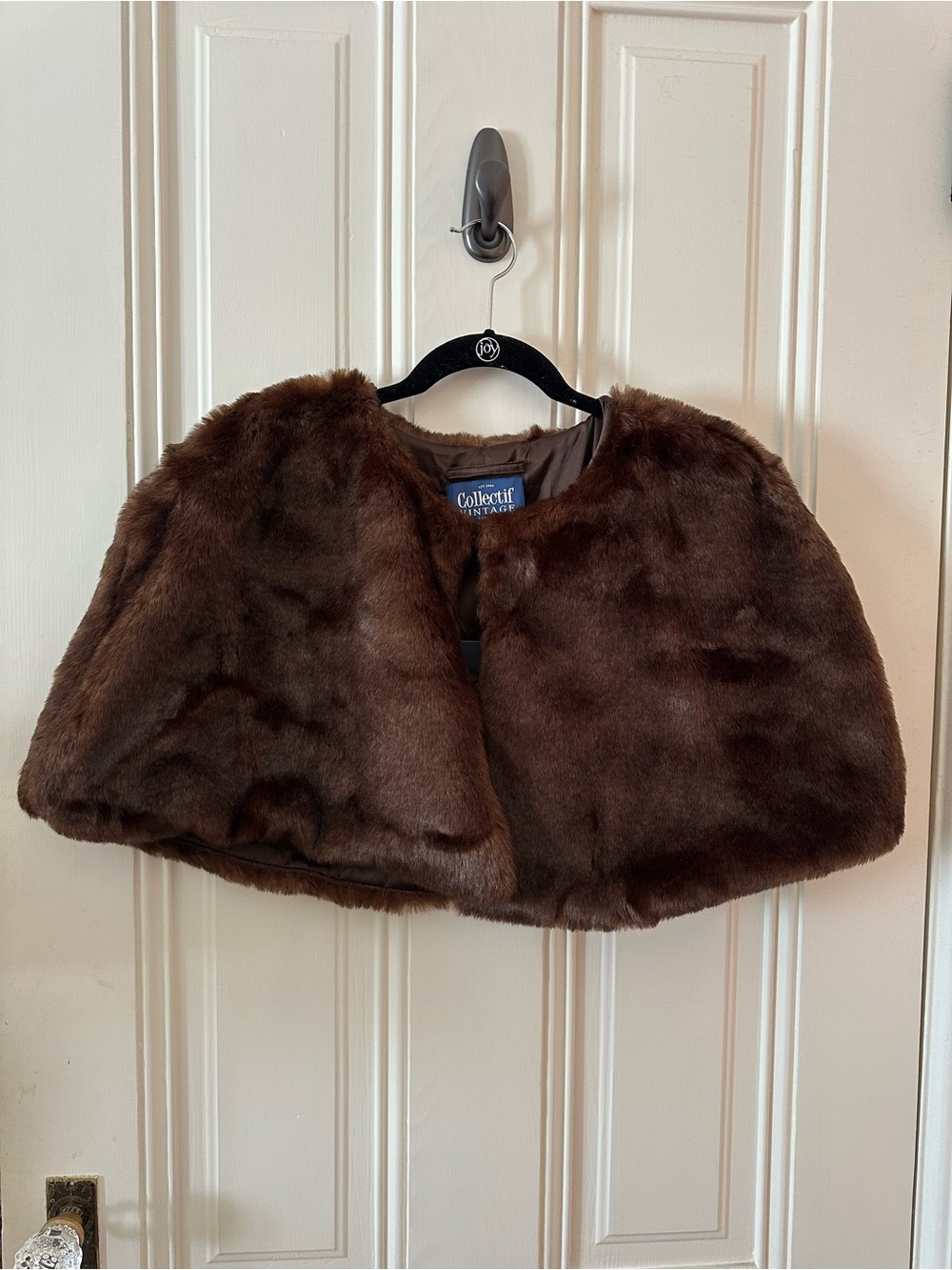 Collectif Dark Brown Faux Fur Capelet for Women